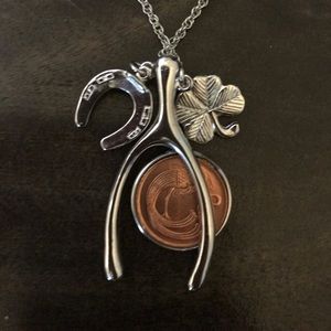 Wishbone Necklace with Charms